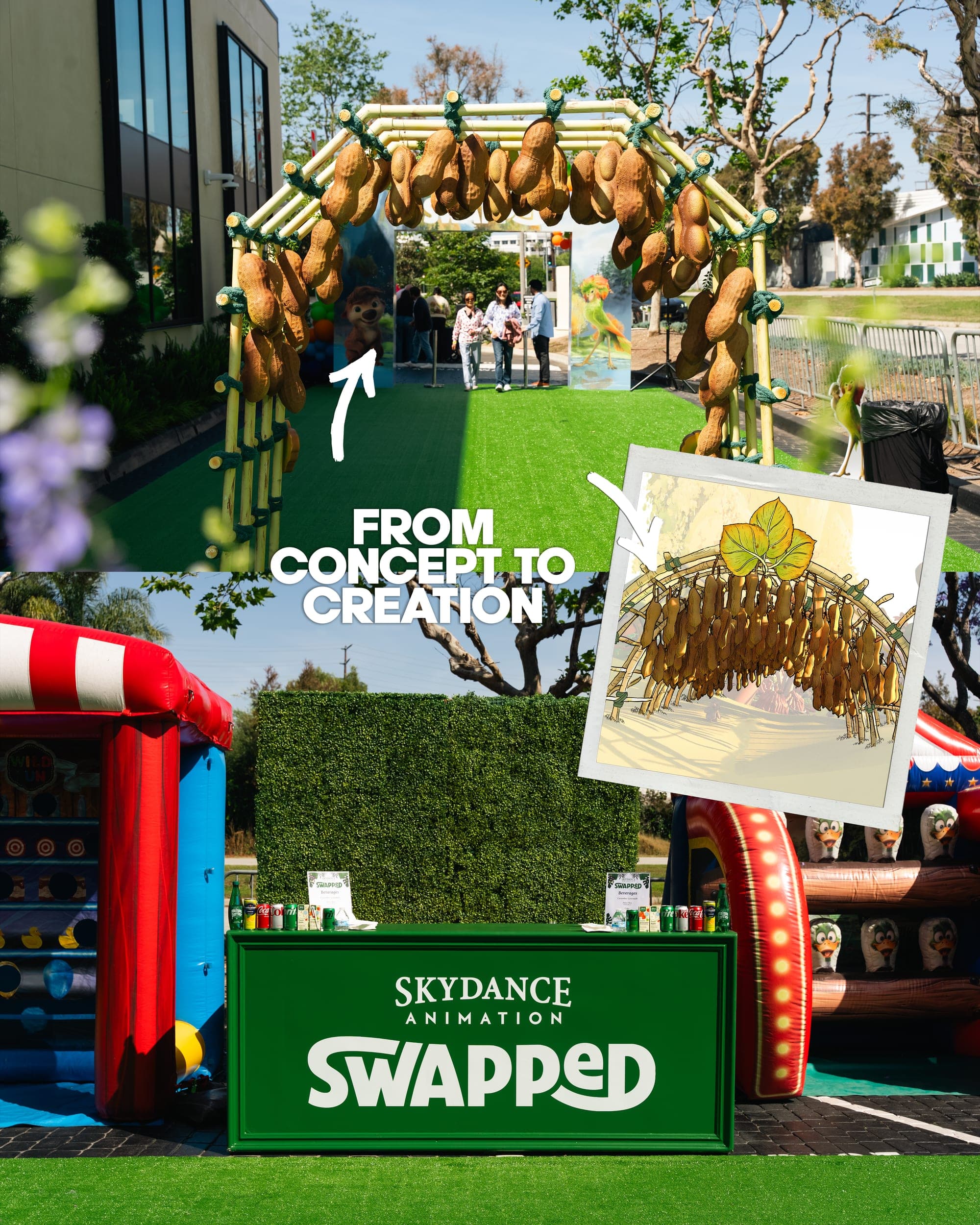 A Swapped premiere card showing the concept and build of the Skydance Animation activation.