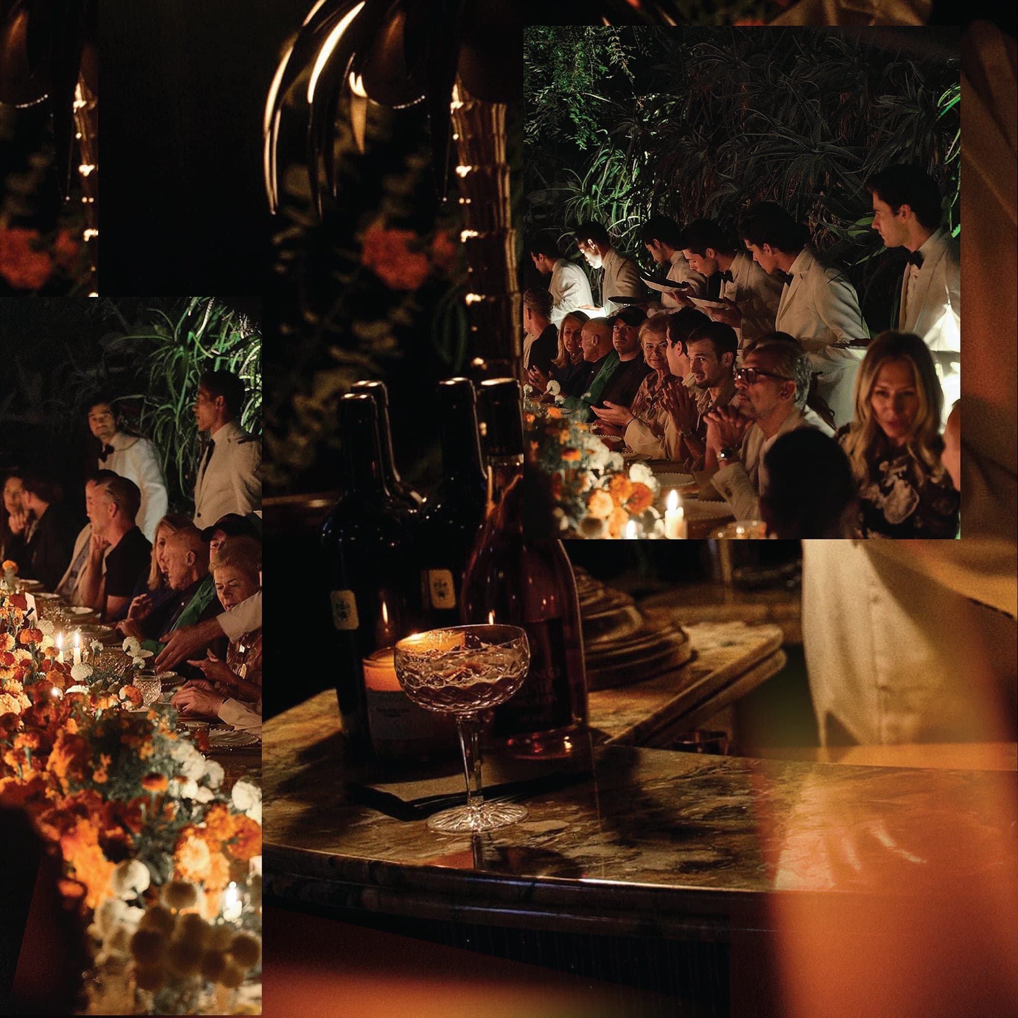 A fourth Flamingo Estate card from the candlelit dinner in the estate gardens.